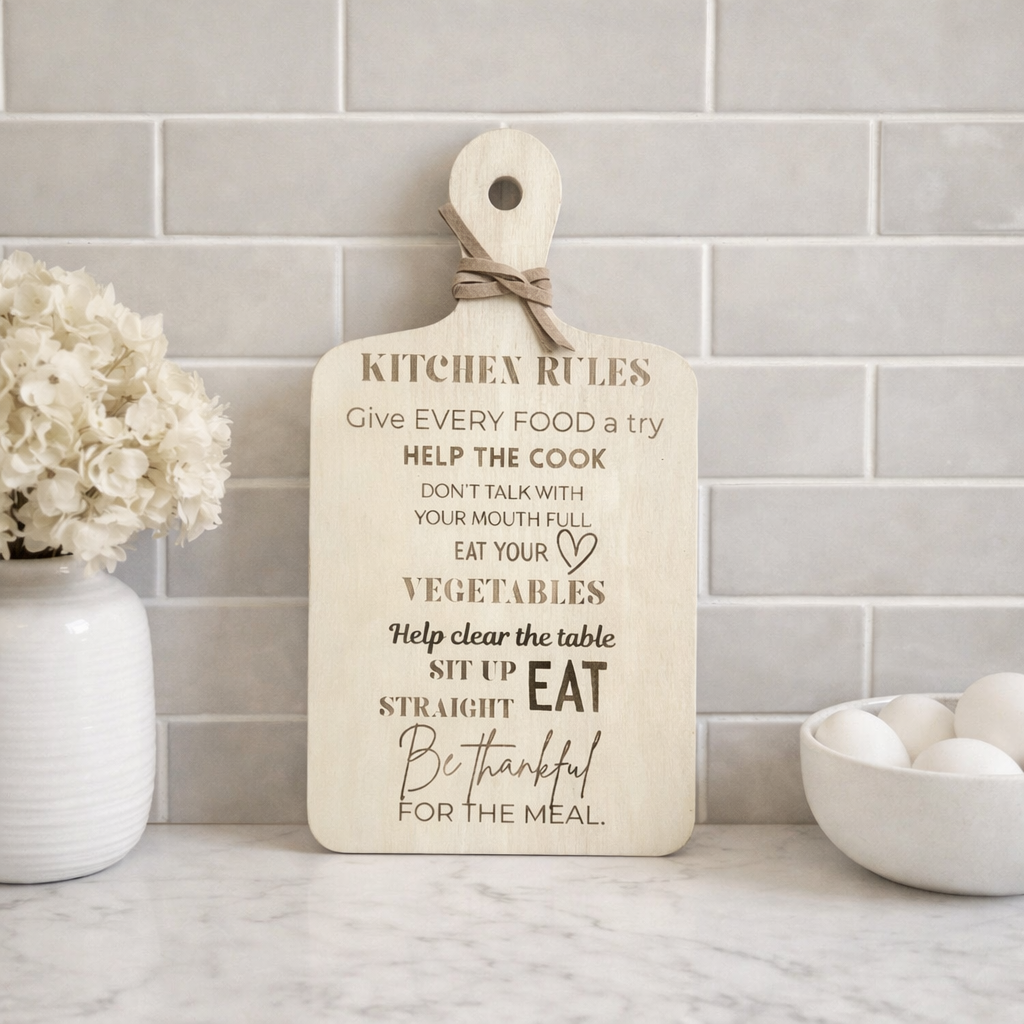 Kitchen Rules Paddle Sign