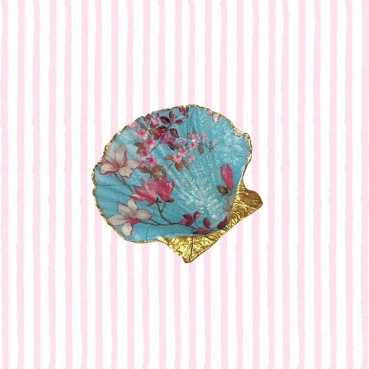 Blue/Pink Floral Trinket Dish
