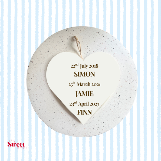 Hanging Heart Birthday Plaque